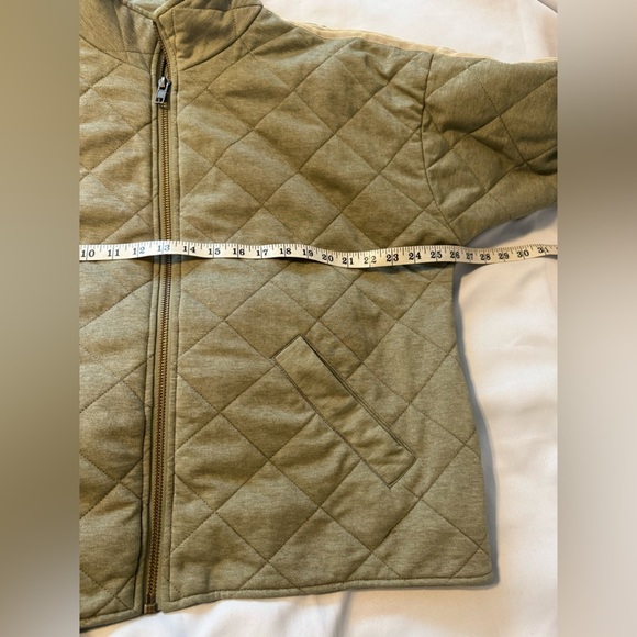 Revolve Bagatelle French Terry Bomber Jacket Diamond Quilted Olive Green New - Picture 8 of 10